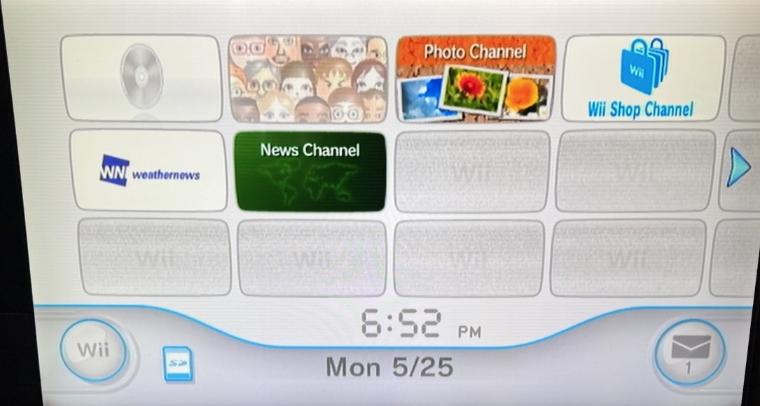 Nintendo Wii Black Replacement Console RVL-001 Power Cable & 2GB Sandisk SD