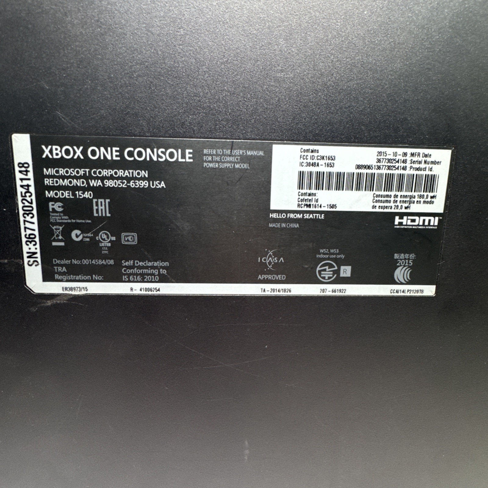 500GB Microsoft Xbox One – 1540 – Controller Working Great!