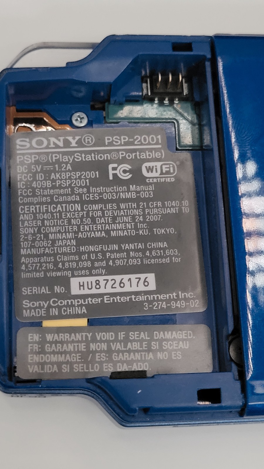 Sony PSP 2001 Blue Console Bundle Tested Working + 7 Games Charger Carrying Case