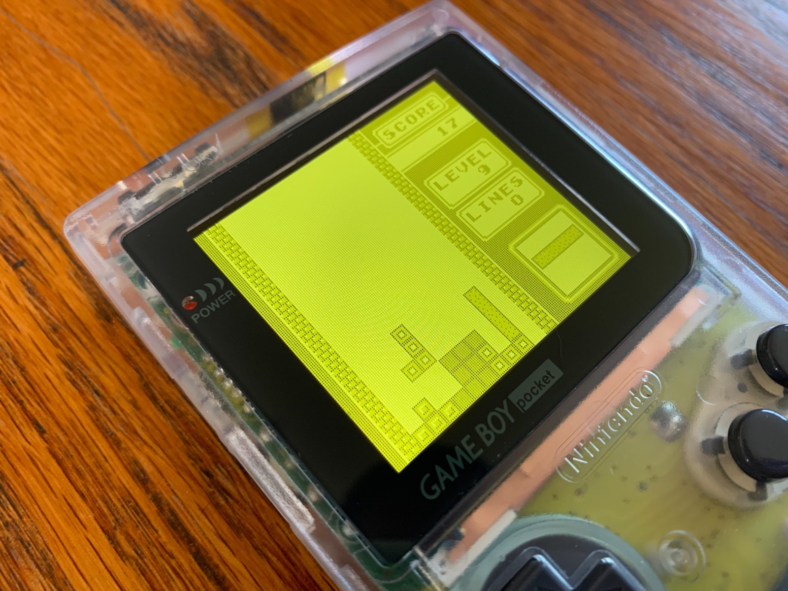 Nintendo Game Boy Pocket clear console system OSD IPS backlit screen yellow pcb