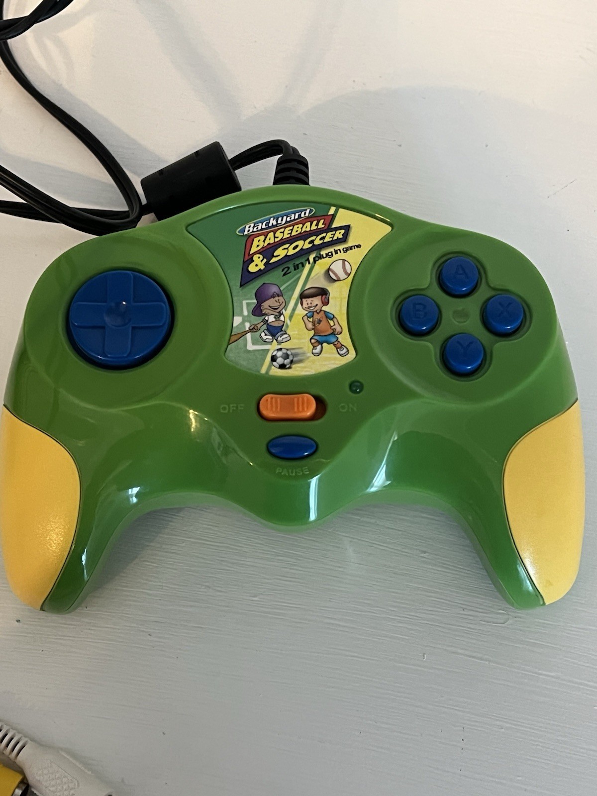 Backyard Plug & Play Baseball & Soccer 2 in 1 Console Green Yellow RCA