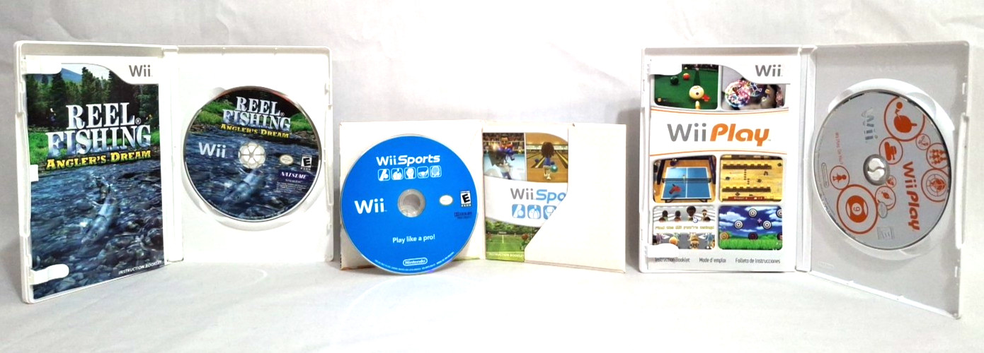 Wii Sports Console Bundle Controllers Video Games Fishing Baseball Golf Tennis