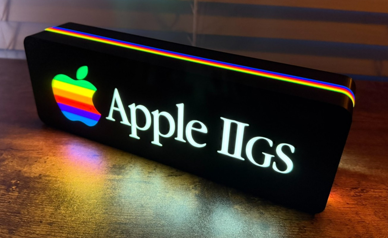Apple IIG IIGS LED Sign 12″ – Premium COB Light Retro Computer Vintage Wall Deco
