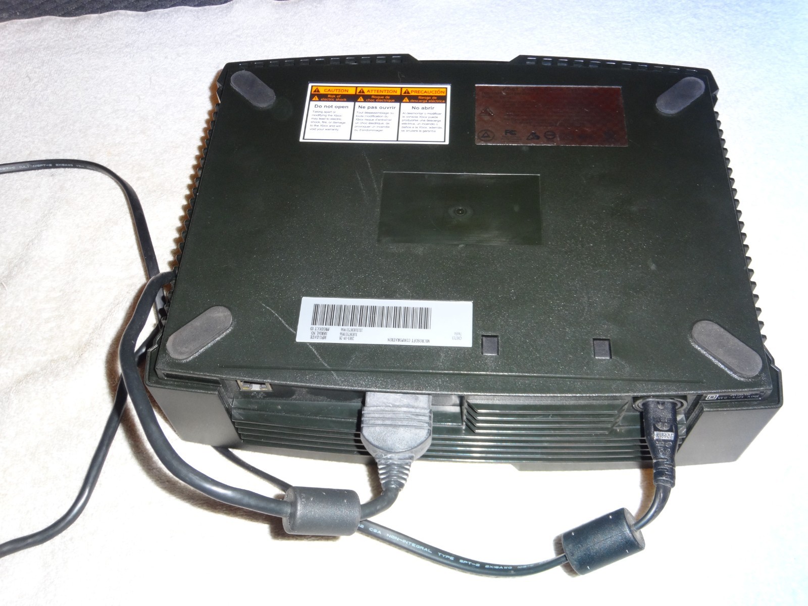 Microsoft Xbox console Black + 2 cords as shown in photos untested sold as is!!!