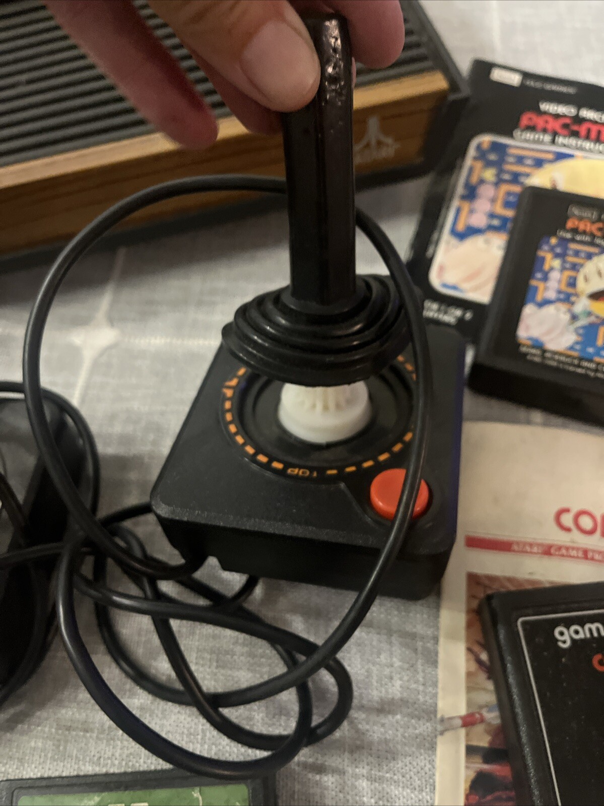 Atari Vintage CX-2600A Console Joysticks Paddles Pac-Man Pitfall Lot Not Tested