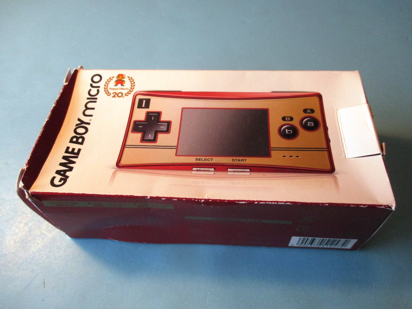 Nintendo Game Boy Micro 20th Anniversary Edition System Gold/Red in Box +Charger