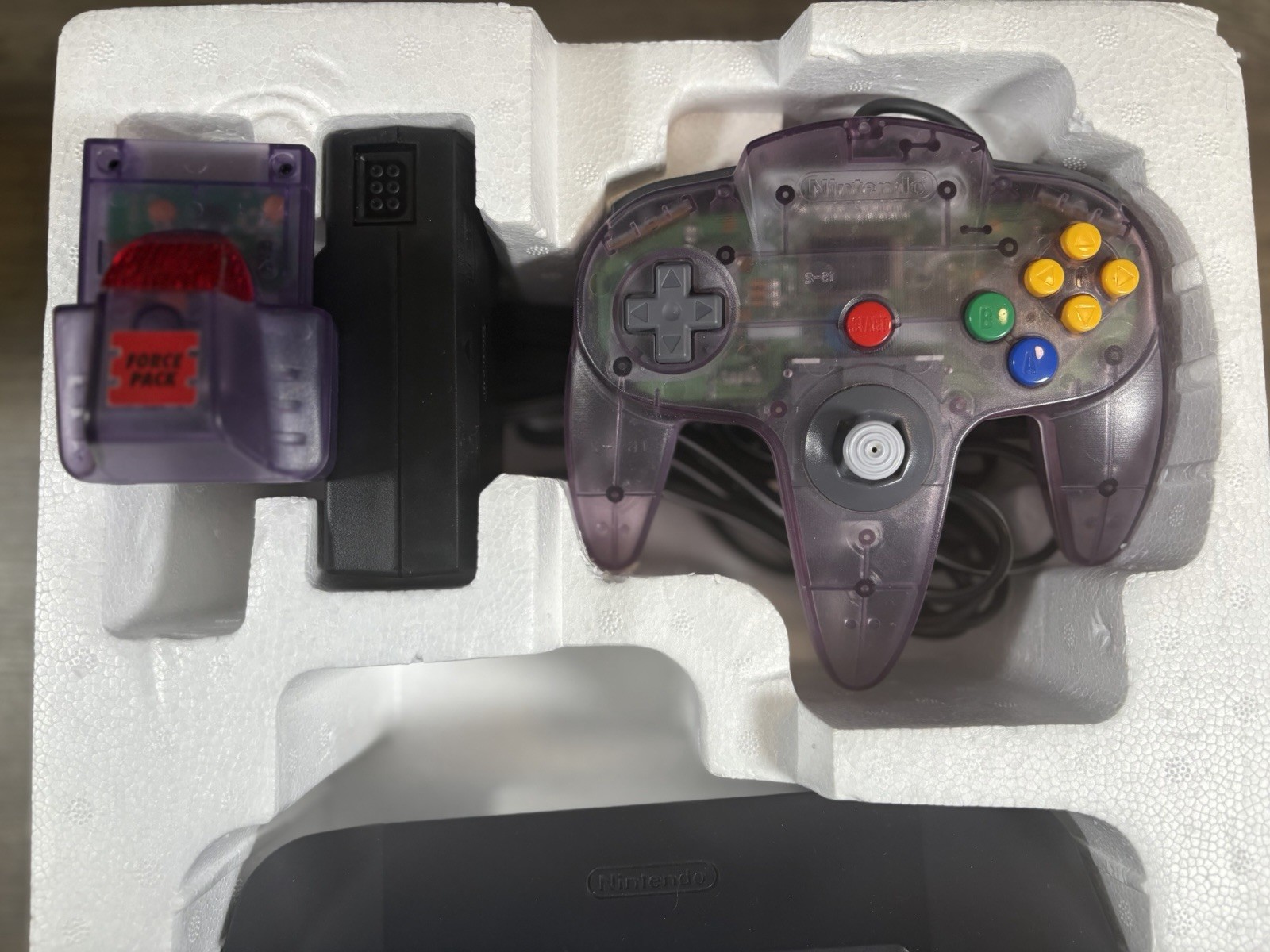 Nintendo 64 N64 Console Bundle – Atomic Purple Controller – Box & Cables