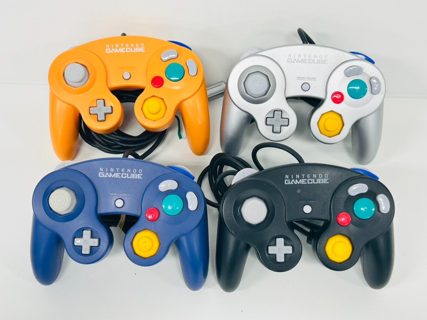 Nintendo Gamecube Controller Orange Silver Violet Black set Very good B-50