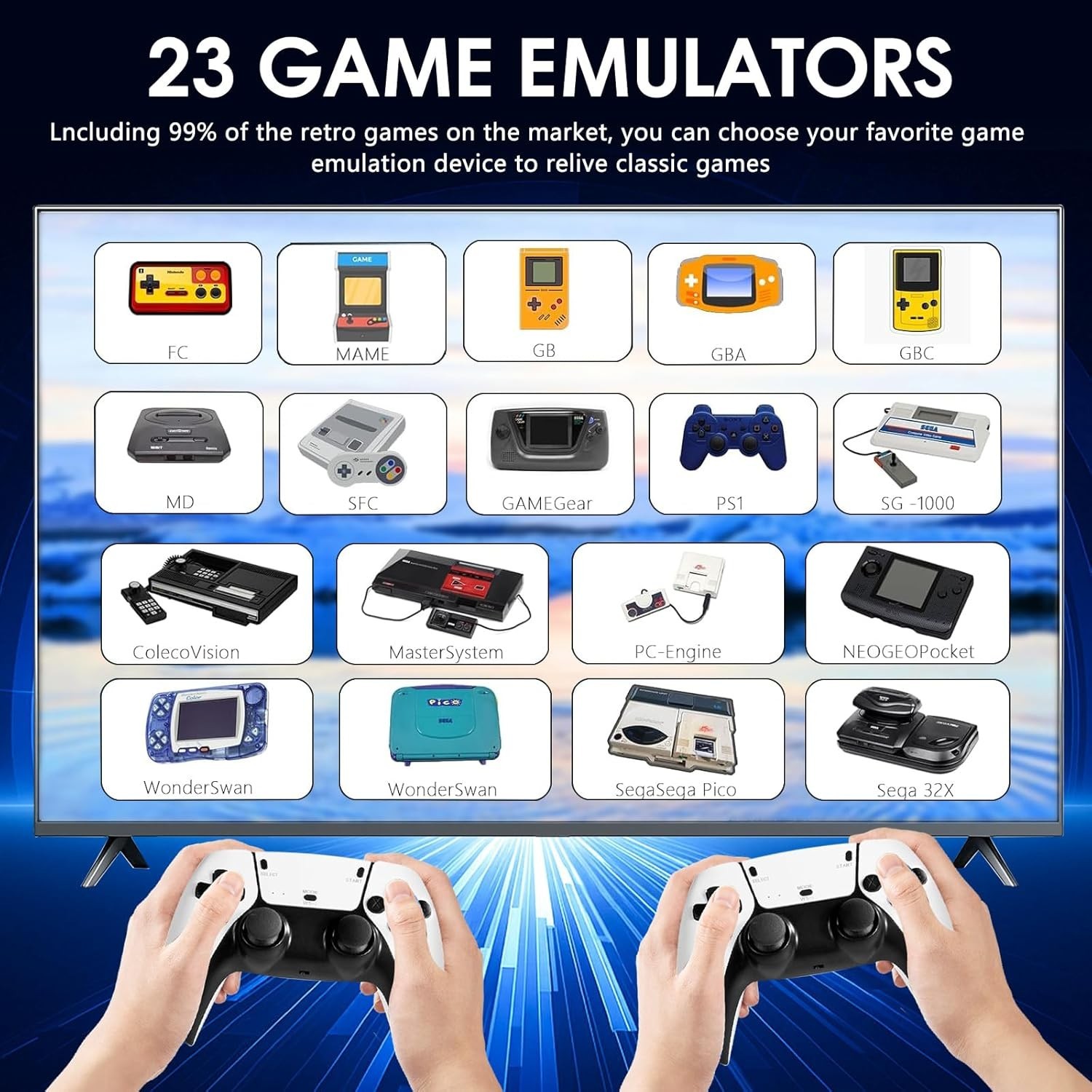 “2025New Wireless Retro Game Console 23 Simulators and over 20,000 Games 2.4G wi