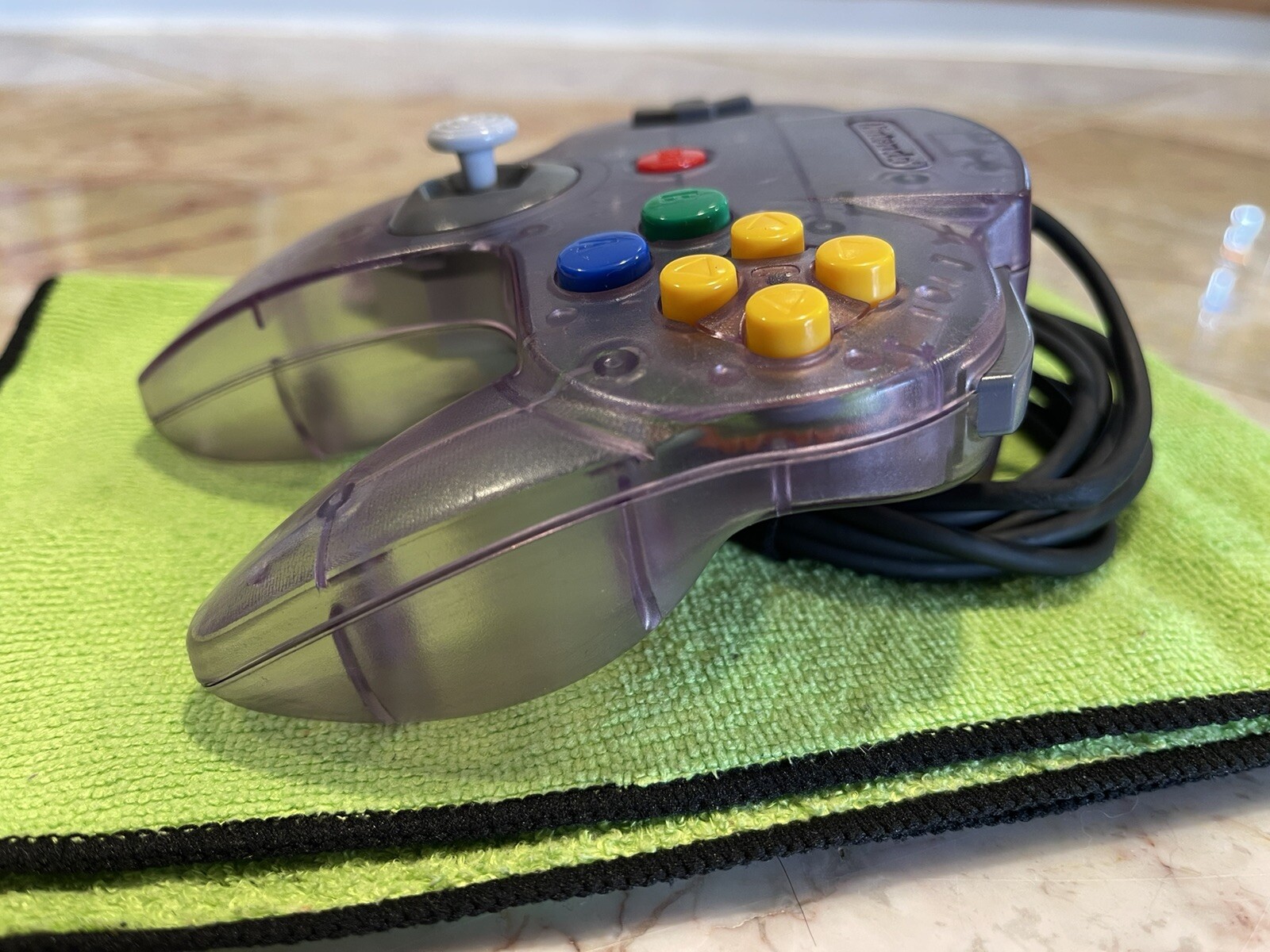 Nintendo N64 Charcoal Gray Console w/Gray & Atomic Purple Controllers – Cleaned