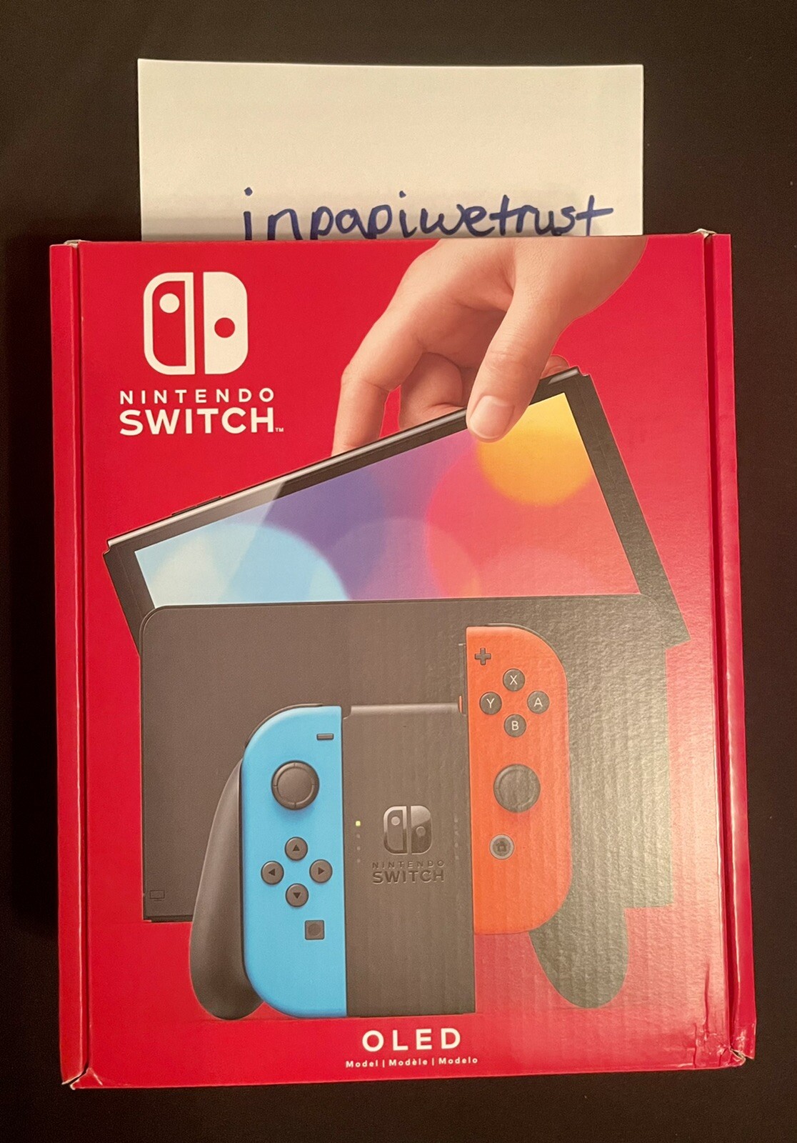 Nintendo Switch OLED BLACK – Neon Red and Blue Joy-Con IN HAND READY TO SHIP!🔥