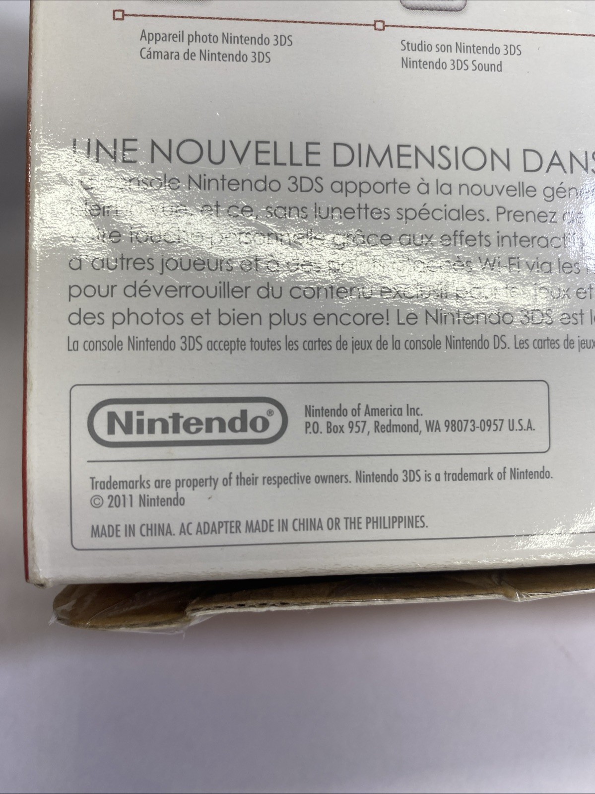 Nintendo 3DS Flame Red BOX ONLY with Operation Manual