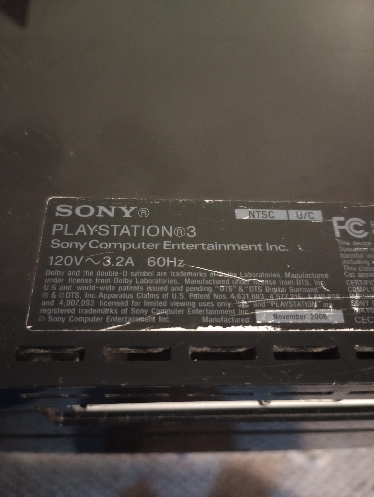 PlayStation 3 Backwards Compatible CECHA01 VHTF LO$ FOR Parts 😞 YLOD READ