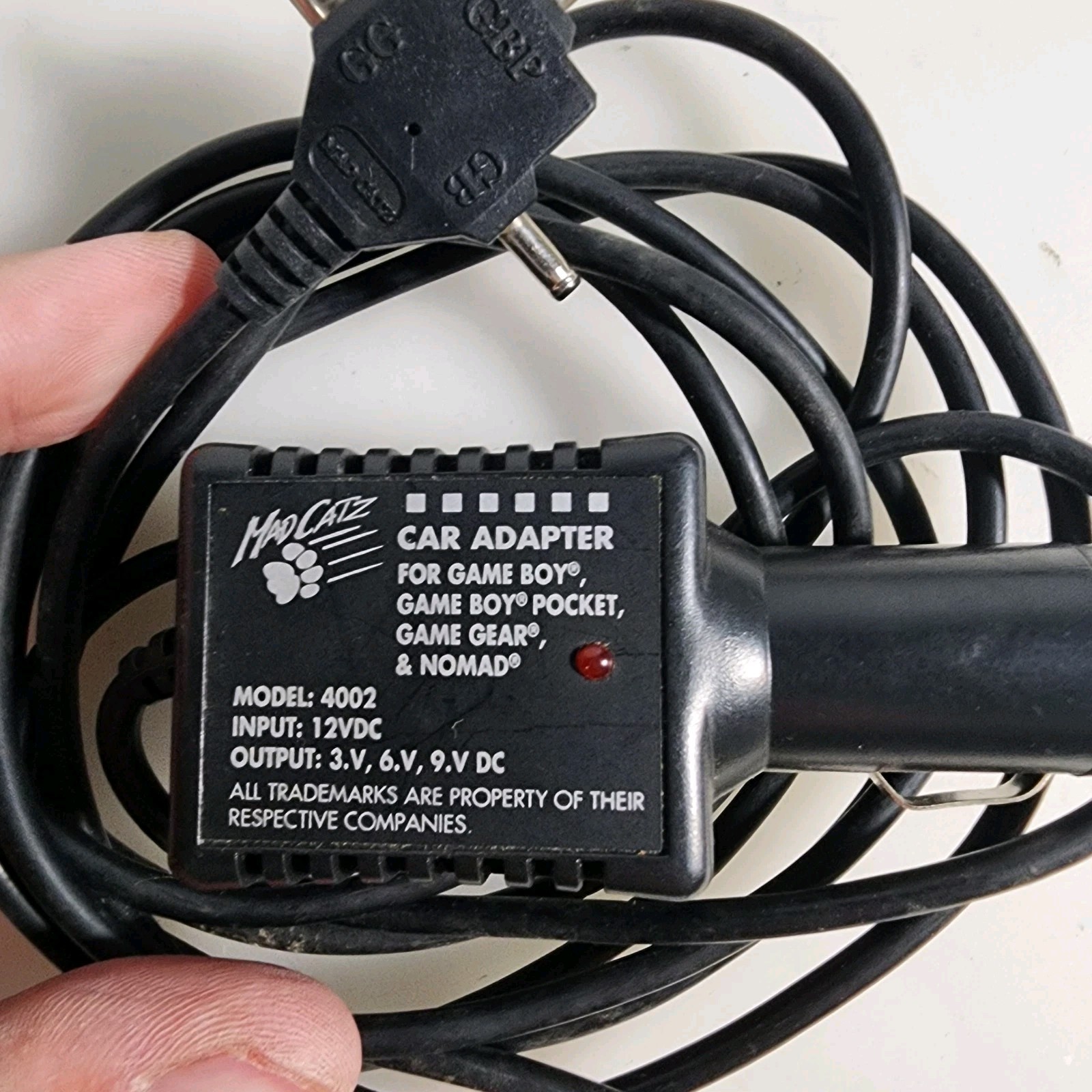 Mad Catz Multi System Handheld Car Charger- Gameboy- Game Gear.