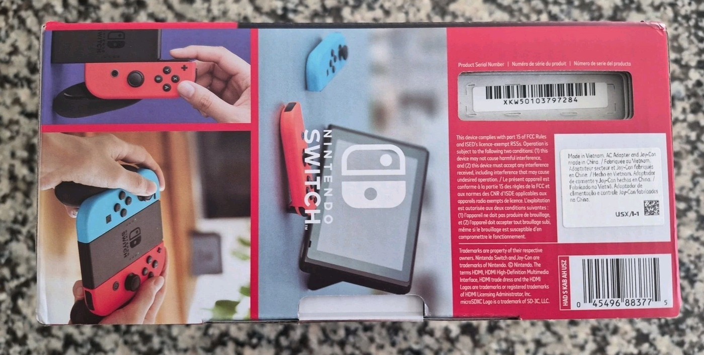 Nintendo Switch with Blue & Red Joy-Con Brand New Never Opened