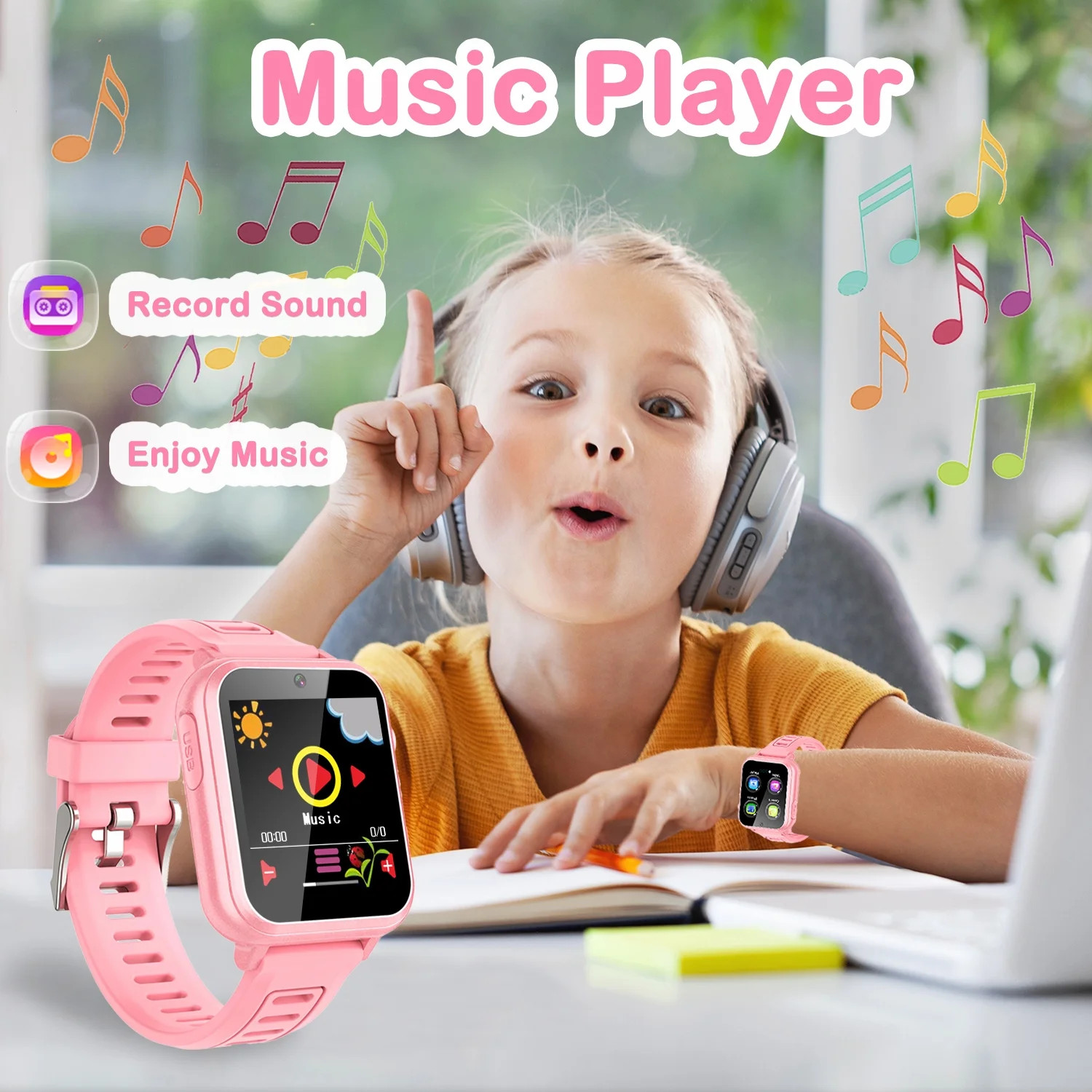 HD Touch Screen Cellular 1.54″ Case with Pink Band