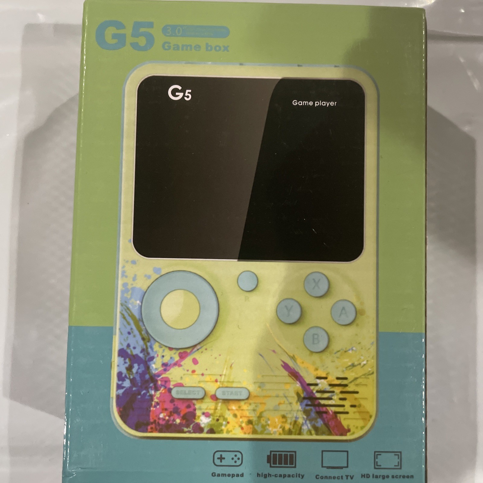 G5 Handheld Game Box Player 500 Retro Games 3″ Screen Blue Color New