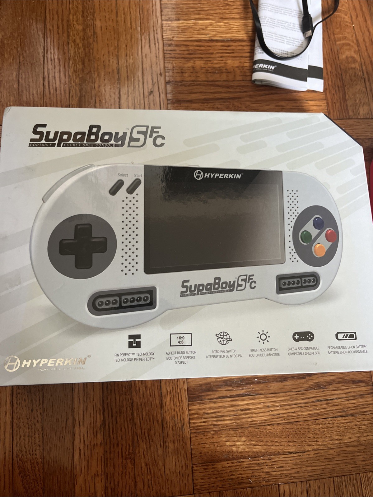 Hyperkin Supaboy SFC Complete CIB Rare Color, TESTED WORKS