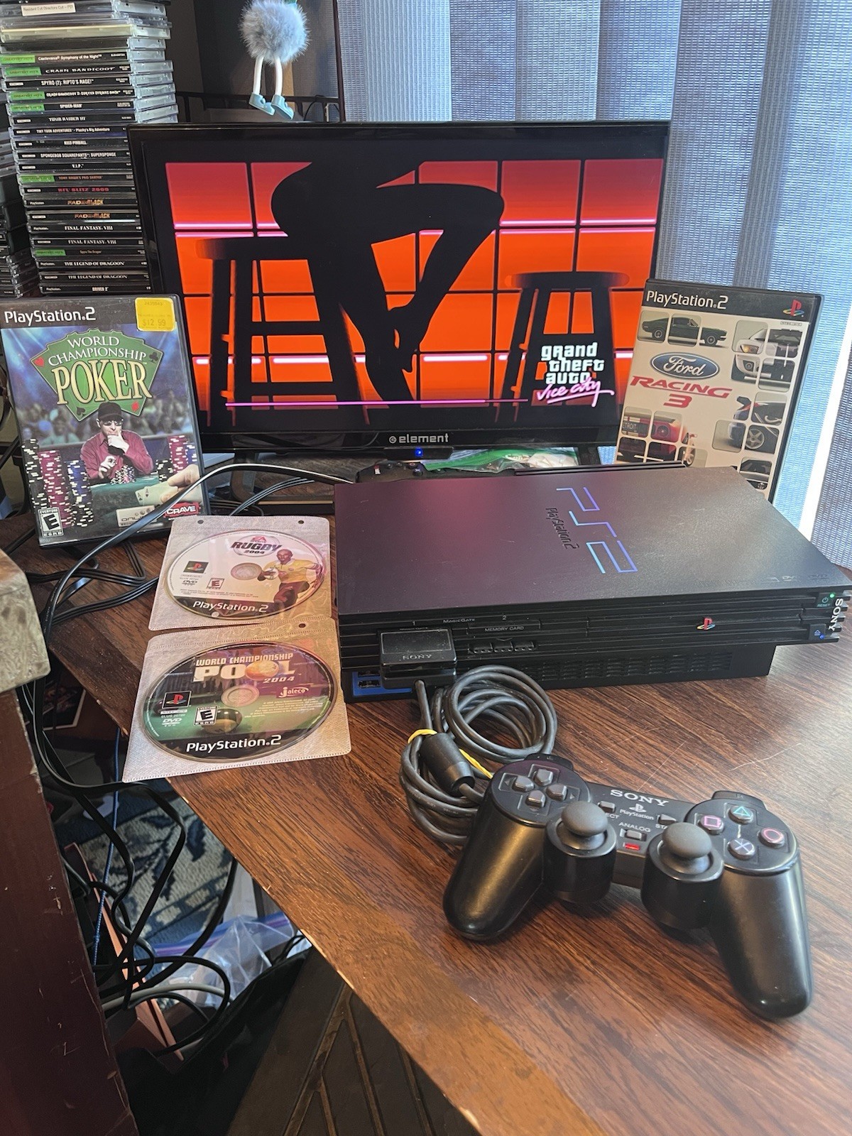 PlayStation 2 PS2 Fat Console Bundle SCPH-39001 – Network Adapter 5 Games & 🎮