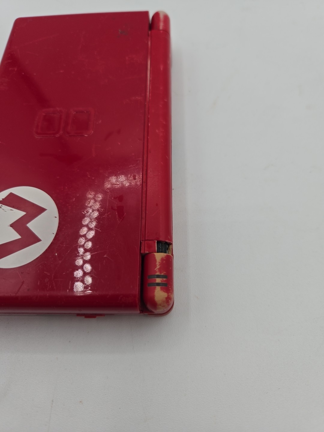 Nintendo DS Lite Red Super Mario Edition charger – Hinge Cracked Parts Only