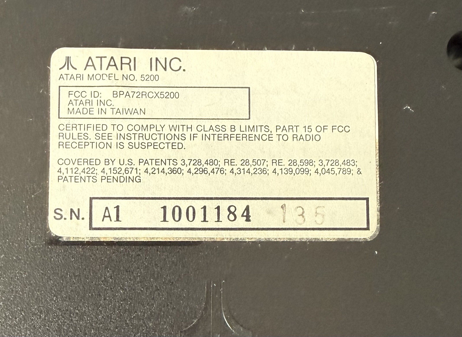 No Cords — Atari 5200 4-Port Console — Tested/Working — See Description