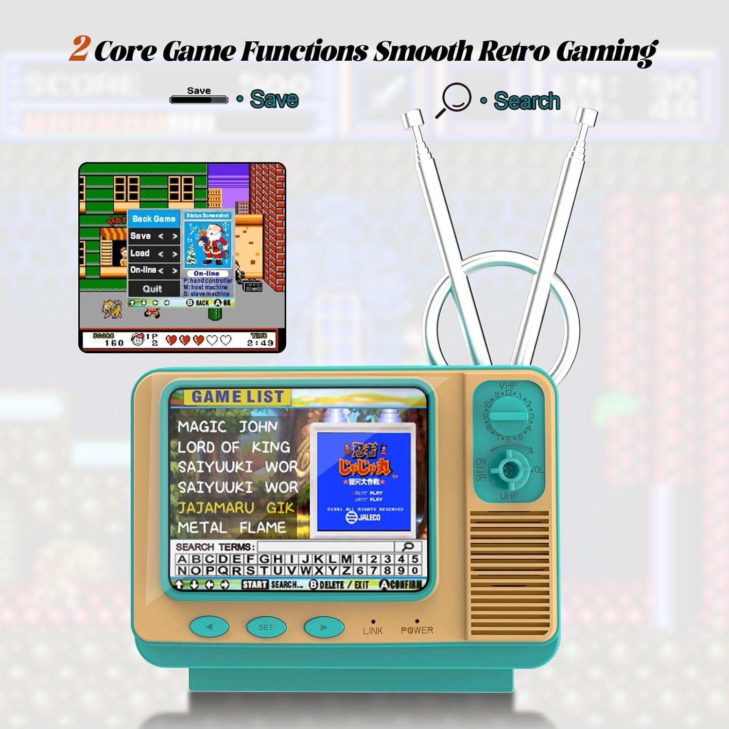 Classic TV Style Handheld Game Console – 3-inch Display & Type-C Charging