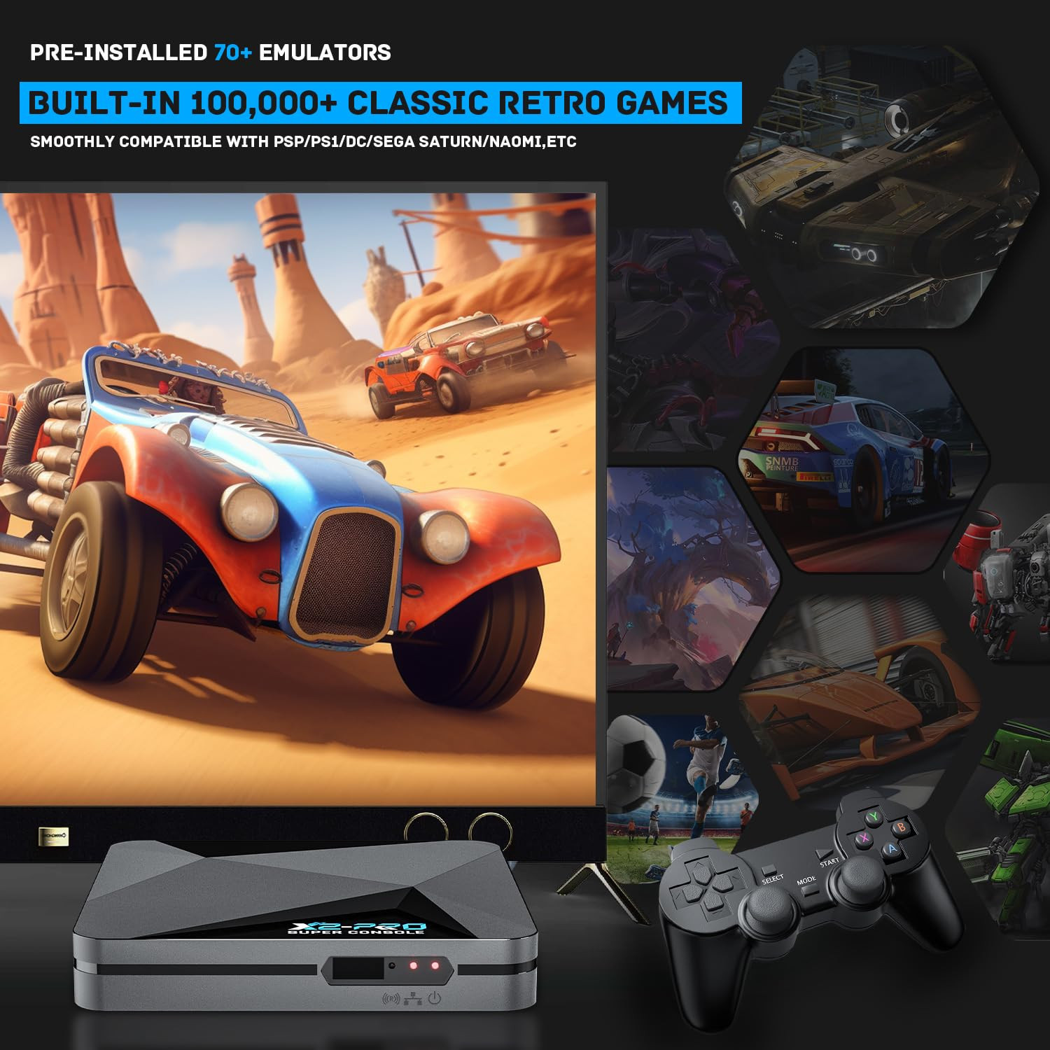 2026 Upgrade Retro Game Console,Super Console X2 PRO Emulator Console with 37,00