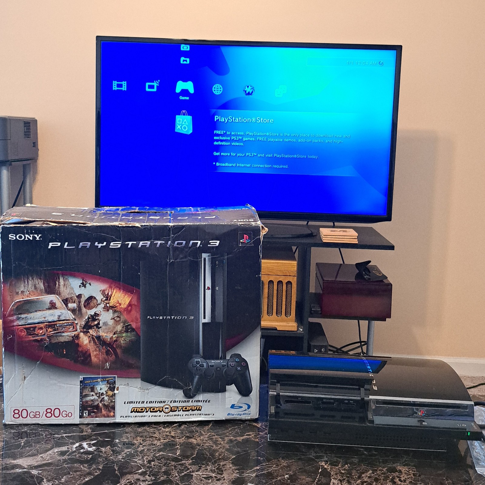 Sony PlayStation 3 CECHE01 Backwards Compatible Console w/ Box NOT READING DISCS