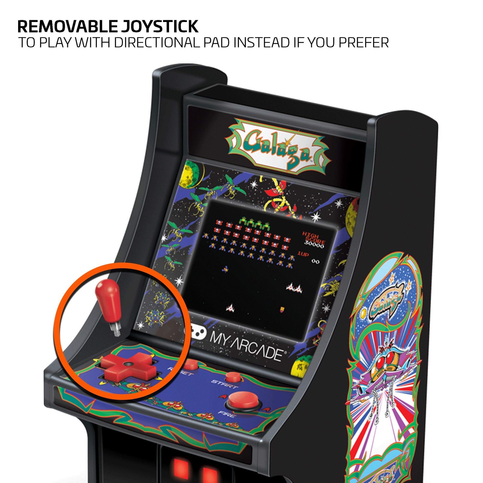 My Arcade Micro Player Mini Machine: Galaga Video ONE SIZE, Black