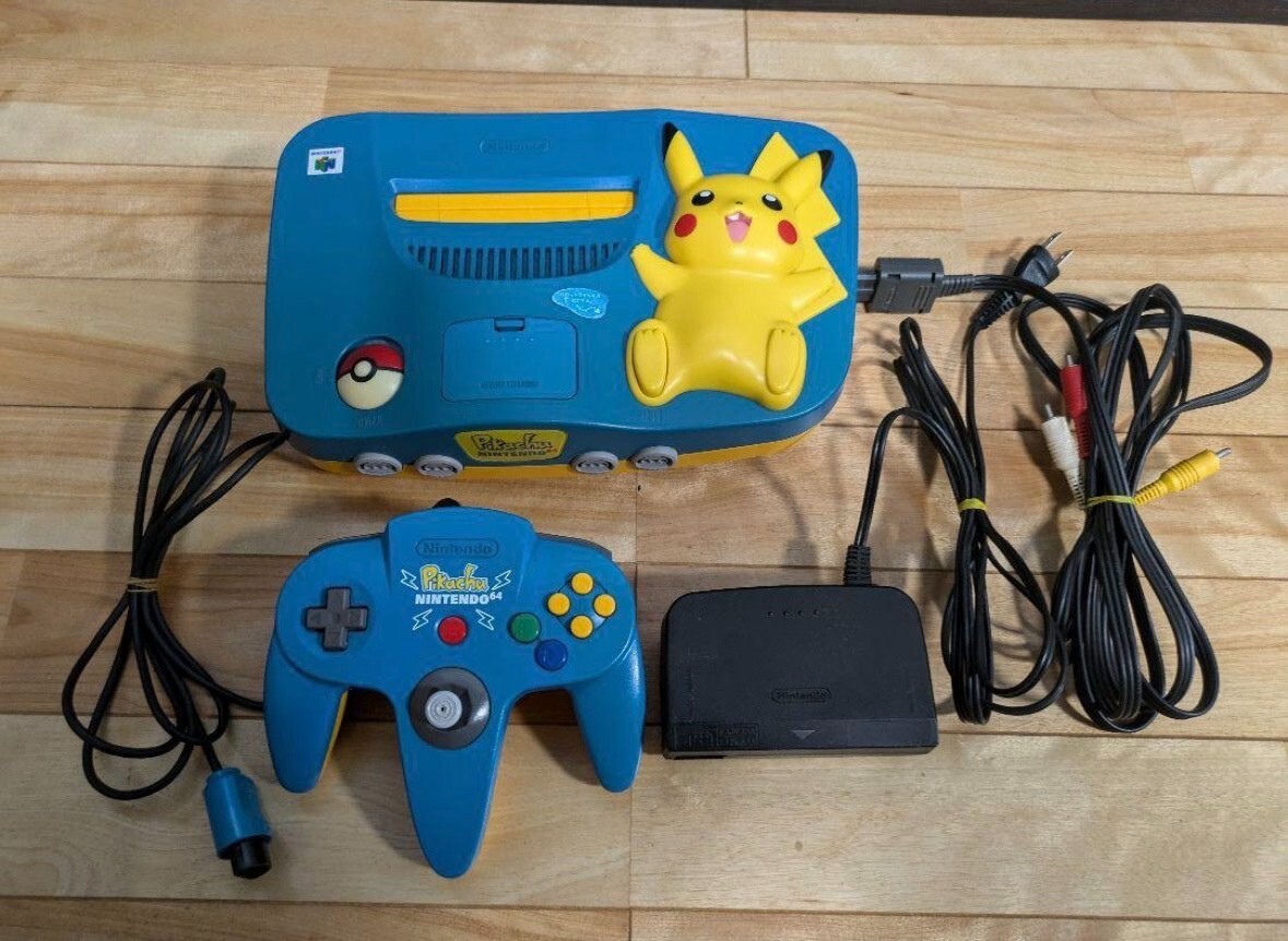 Nintendo64 Pokemon Pikachu Console Blue Edition Controller PLAYS US GAMES Japan