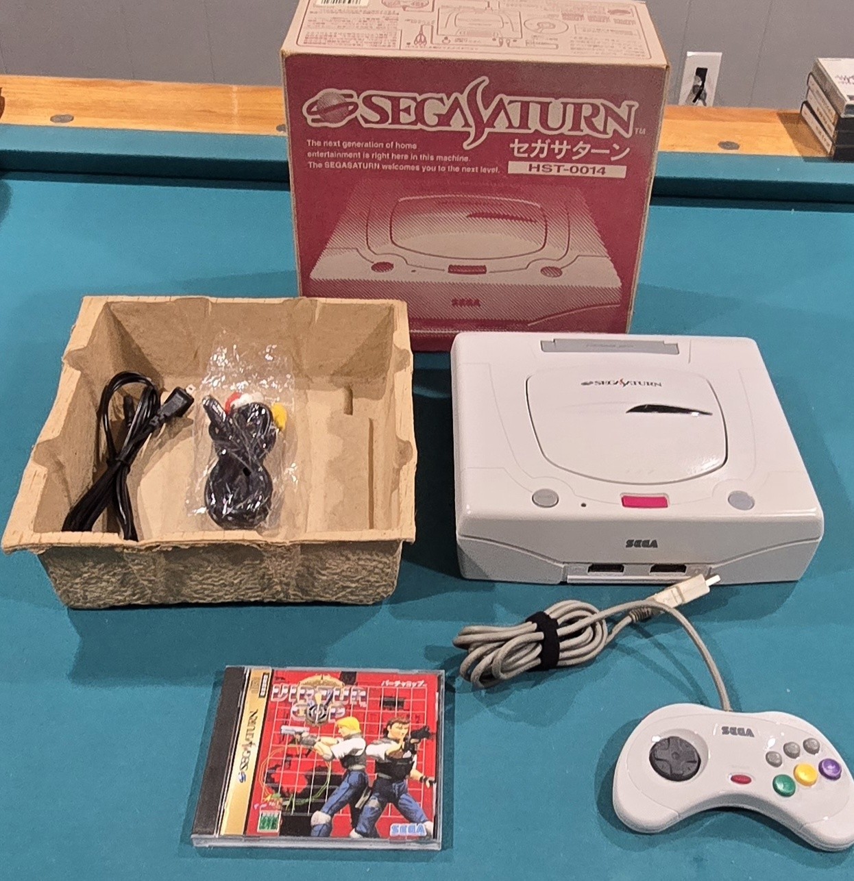 Sega Saturn Region Free & FRAM New battery Matching serial #s with box! NICE