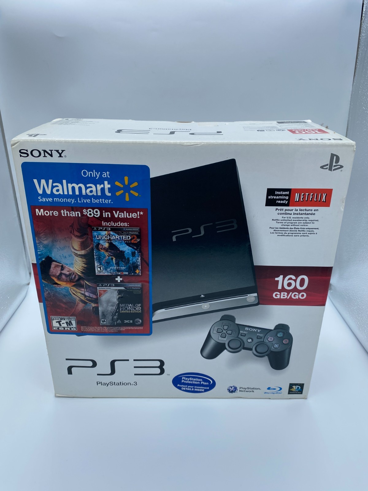 RARE NEW SEALED Sony PlayStation 3 Slim 160GB Walmart Bundle – Black CECH-2501A