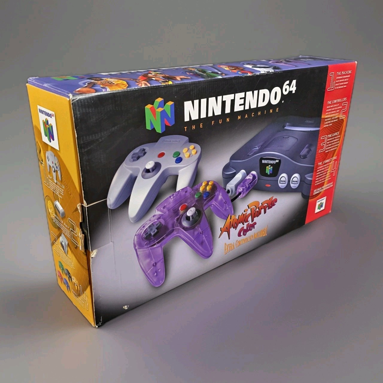 Nintendo 64 N64 Atomic Purple Controller Bundle CIB Box Manuals Expansion Pak