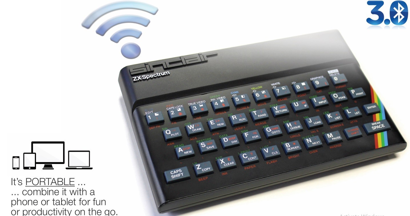 SINCLAIR ZX SPECTRUM The Recreated Edition (Phone Mac PC TV) Bluetooth Keyboard