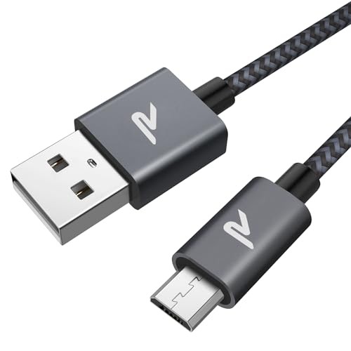 Rampow Micro USB Cable (2M/Black) QC3.0 Fast Charging High-Speed Data Transfer