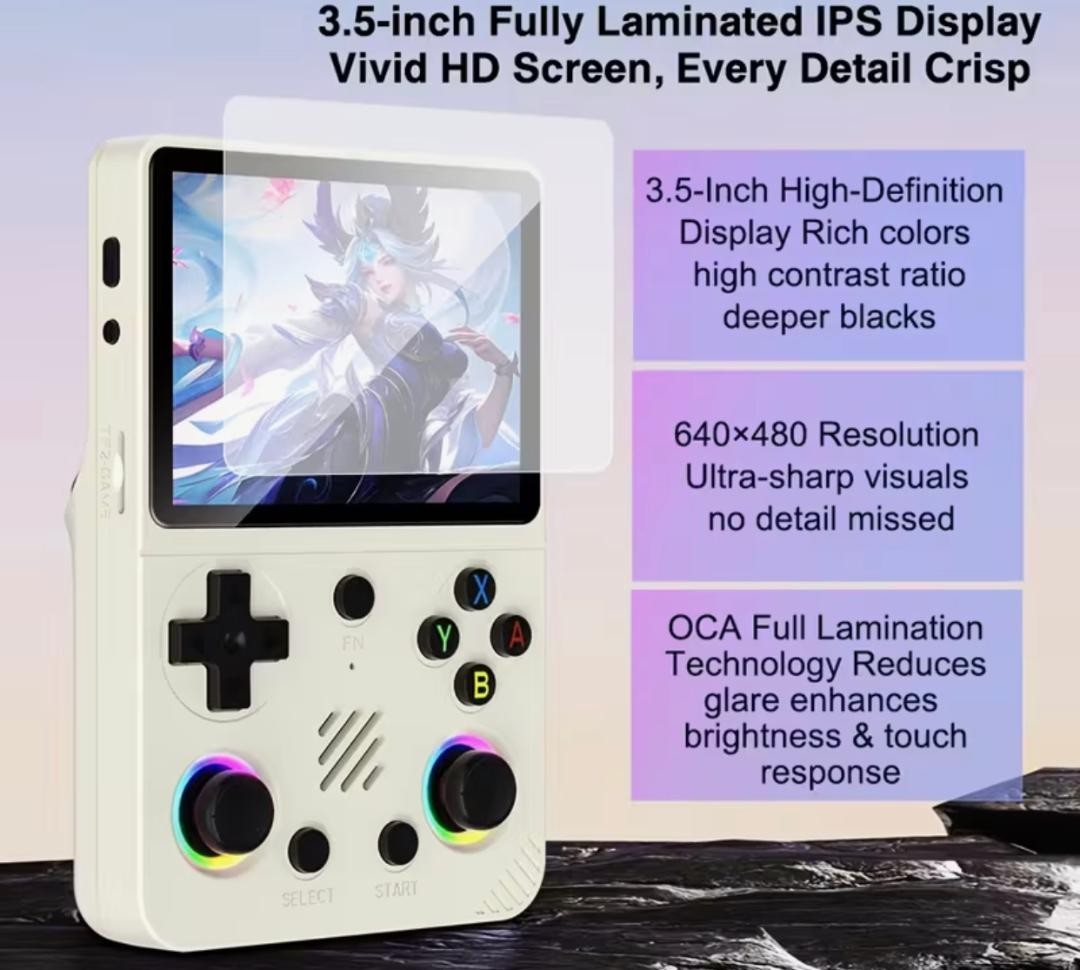 NEW-2025 Retro Handheld Game Console, 30+ Emulator 20,000 + VIDEO GAMES -PURPLE