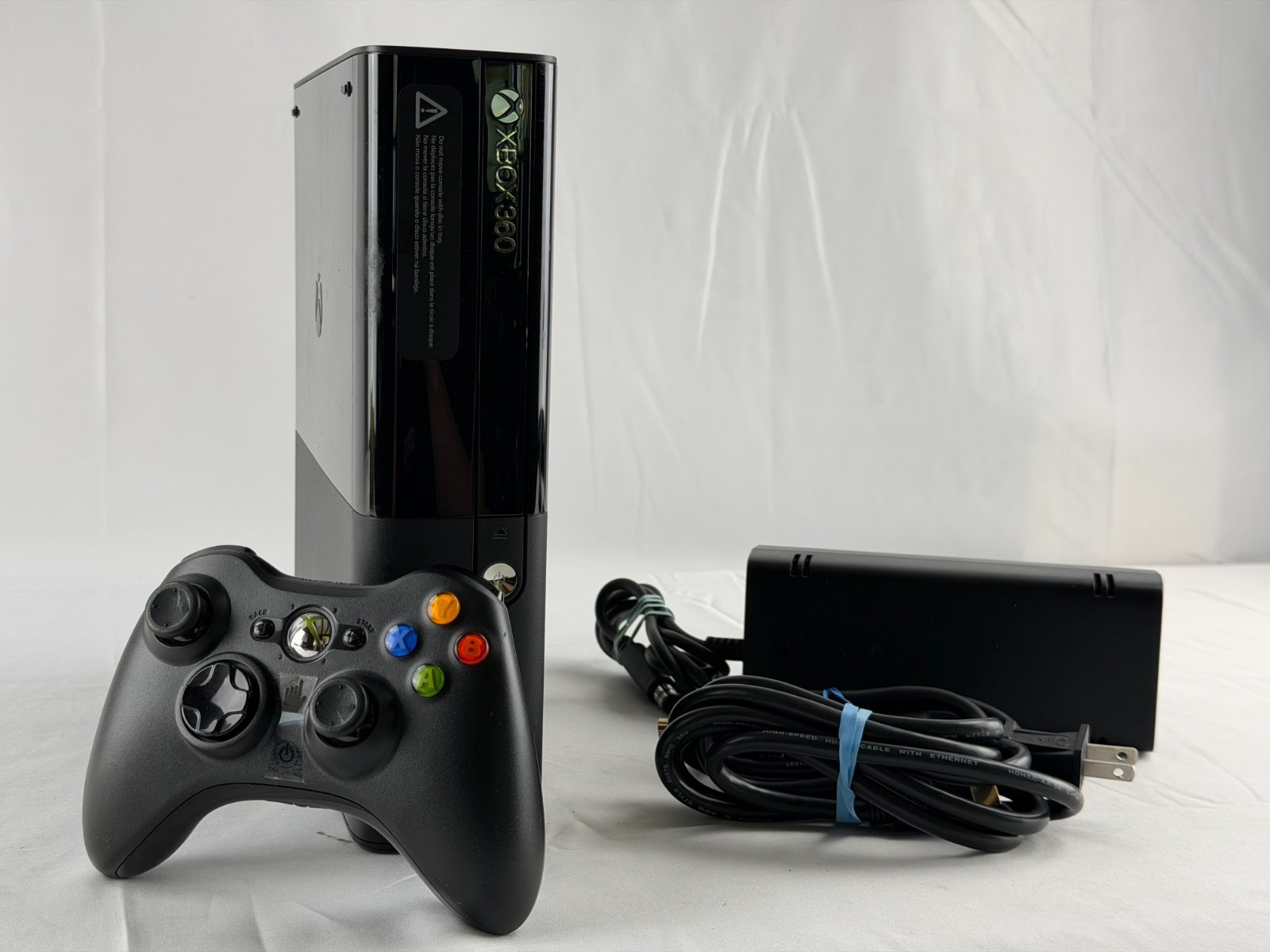 Microsoft Xbox 360 E Model 1538 Console Bundle Controller Power Supply Tested