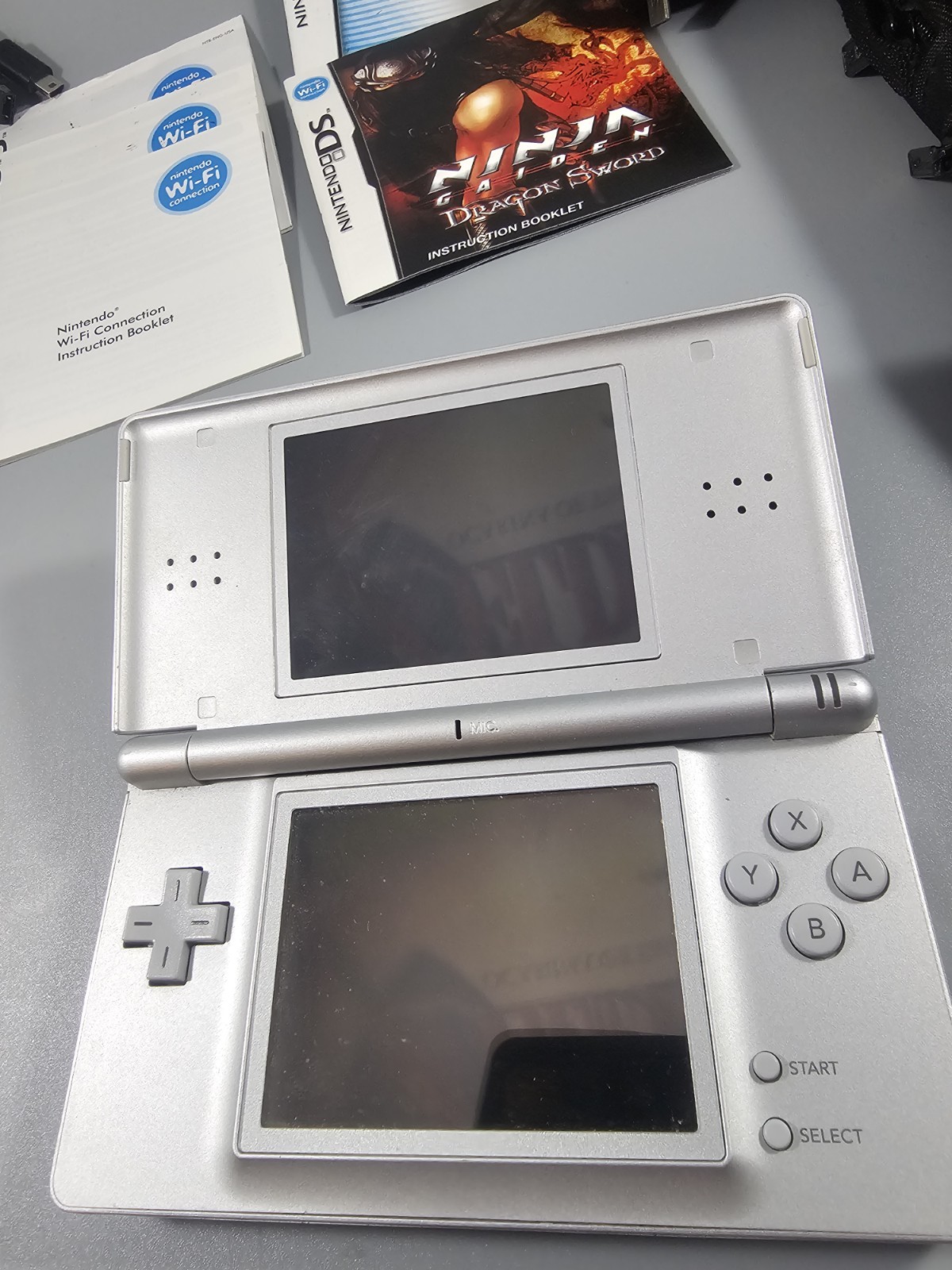 Nintendo DS Lite Silver BIG Lot – Cases Games Stylus Manual Accessories READ!
