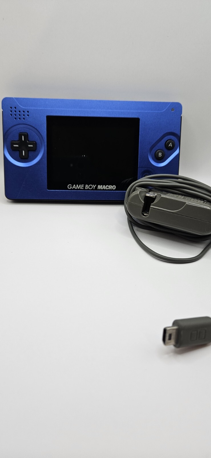 Gameboy Macro w/ Boxy Pixel Face Plate – Blue With Black Back Speaker mod