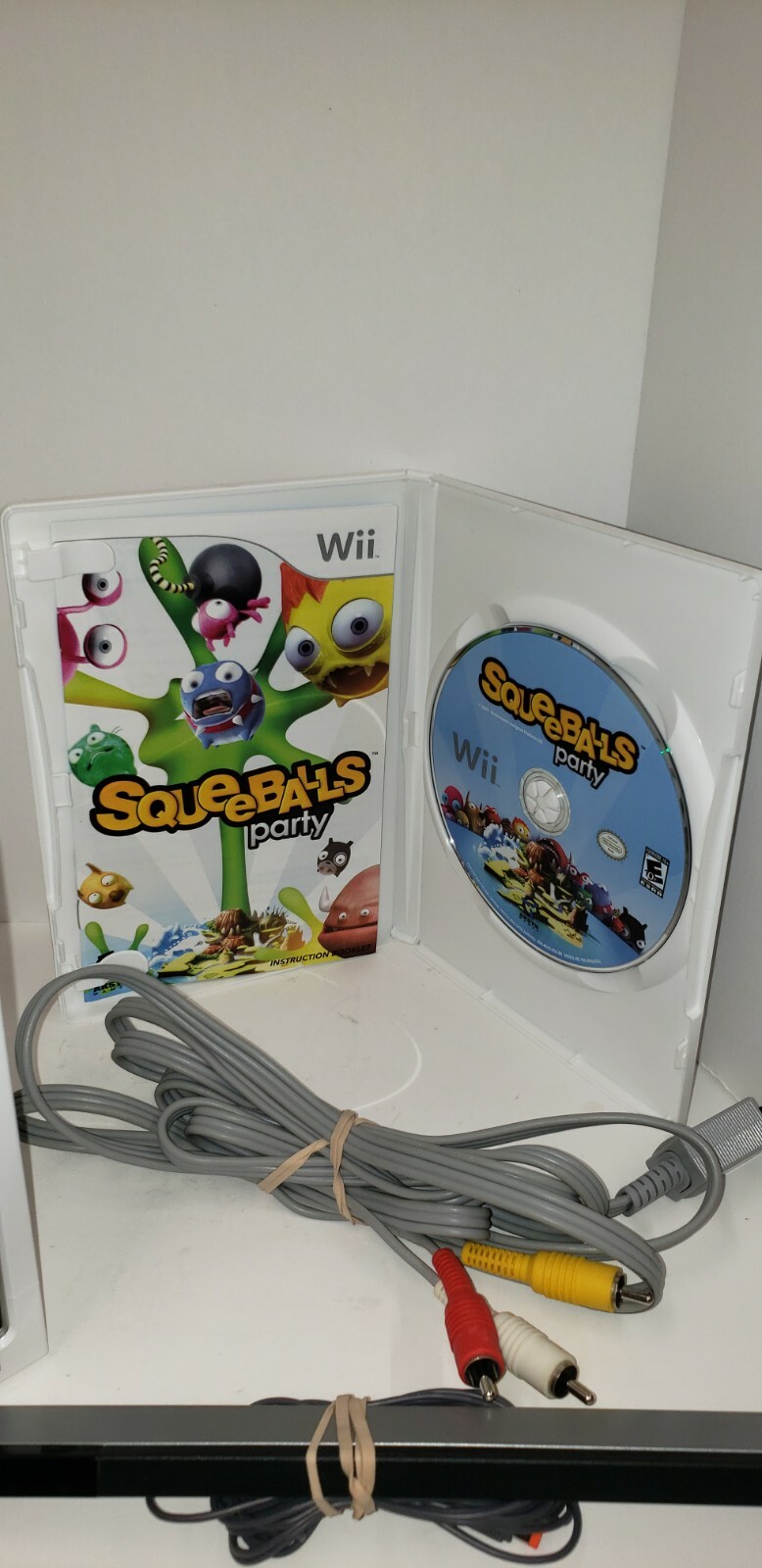 Nintendo Wii System With Squeeballs Party Game (Tested Works! No Controllers)