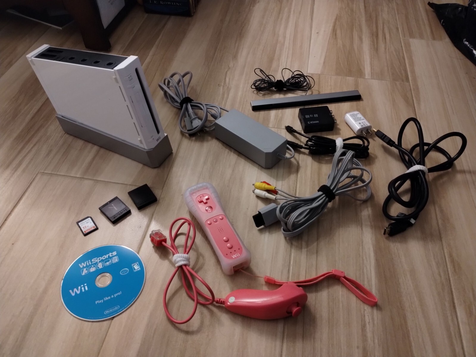 Nintendo Wii Bundle – All Adapters, Controllers, HDMI Kit, SD Card, and 1 Game