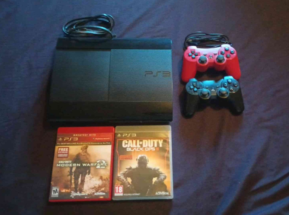 Sony PlayStation 3 Super Slim CECH-4001B 250GB Console – Black PS3HEN +2 Games