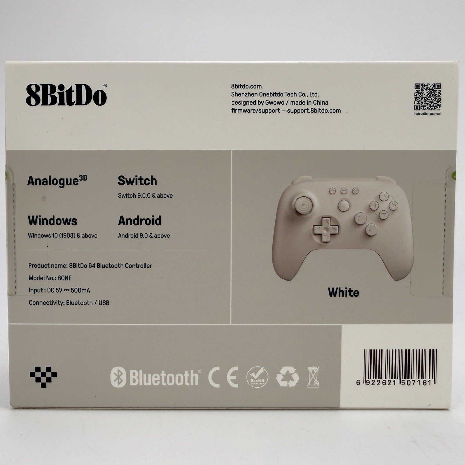 Analogue 3D Black Console Nintendo 64 N64 + White 8BitDo Bluetooth Controller