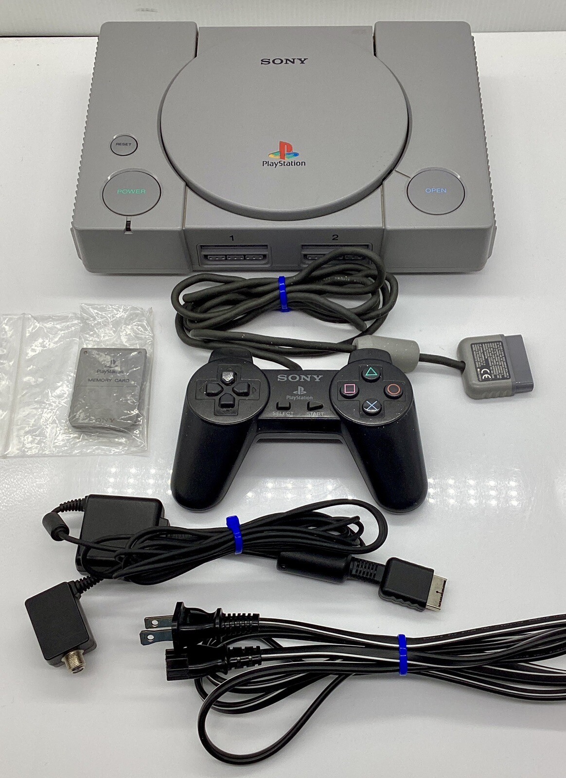 Sony PS1 PlayStation Console SCPH-5501 with Controller, Cables, And Memory Card