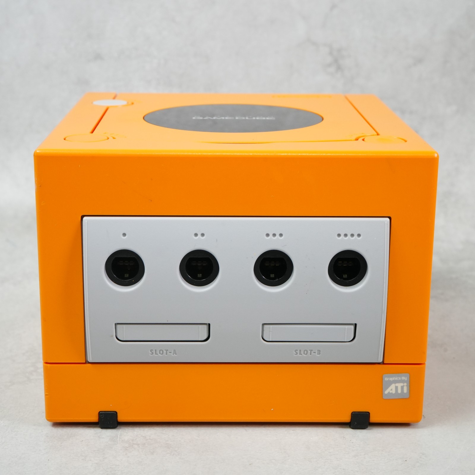 GameCube Orange Console DOL-001 NTSC U-C/J Region Switch Mod Nintendo w/ Cable