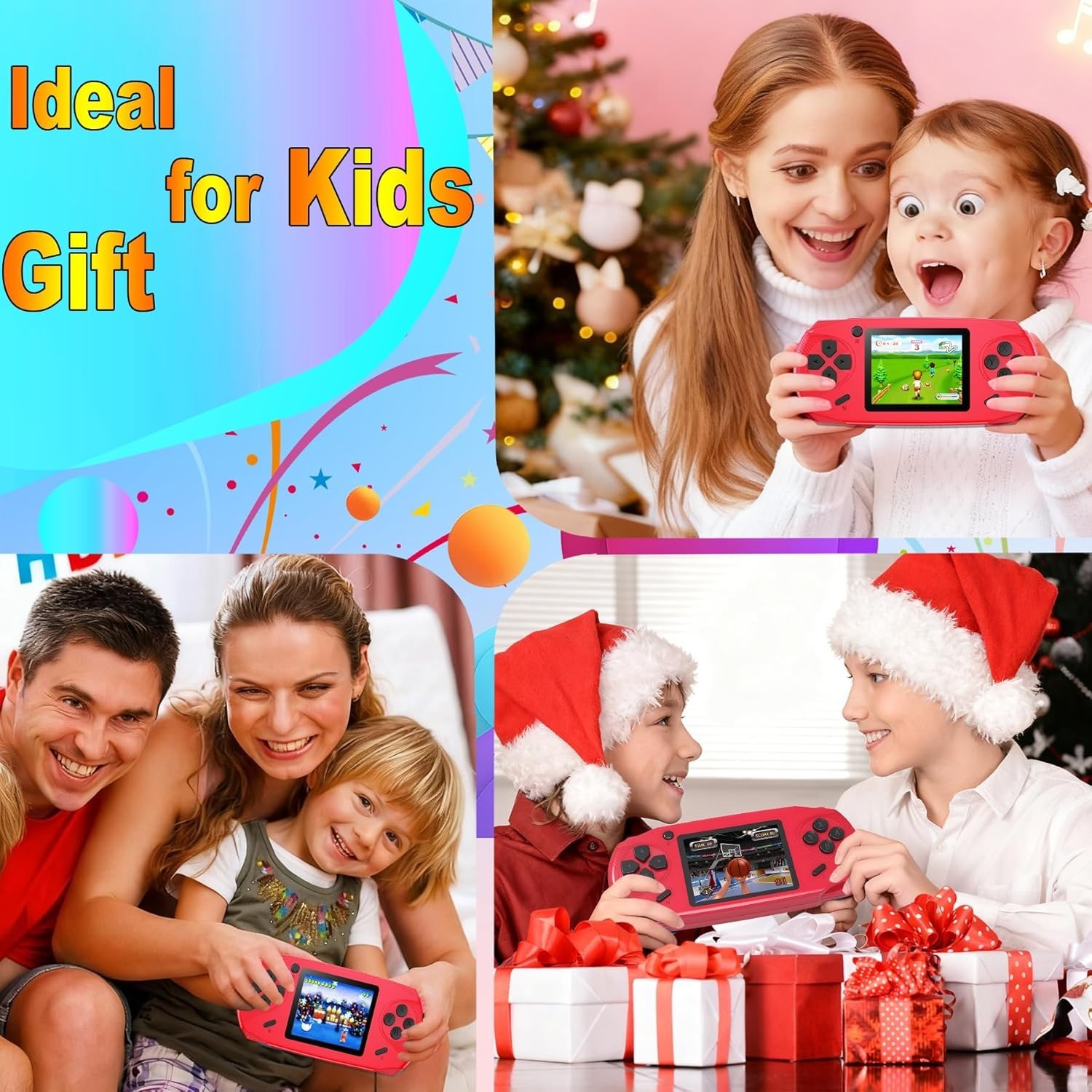 Ergonomic Handheld Video Game Player with 220 Educational Games for Kids