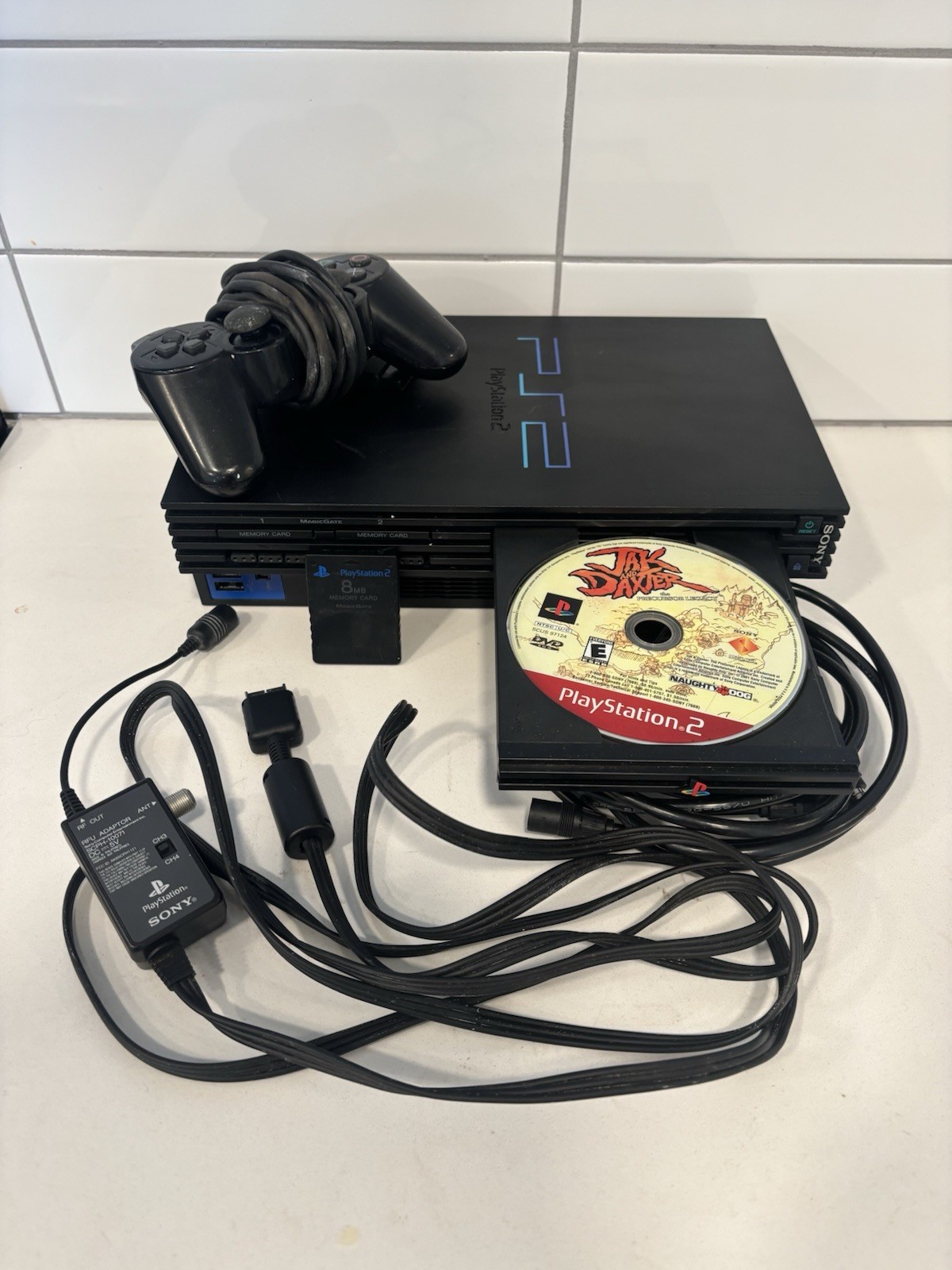PlayStation 2 Console Bundle Powers On w/ Controller & 8MB Memory Card + Game