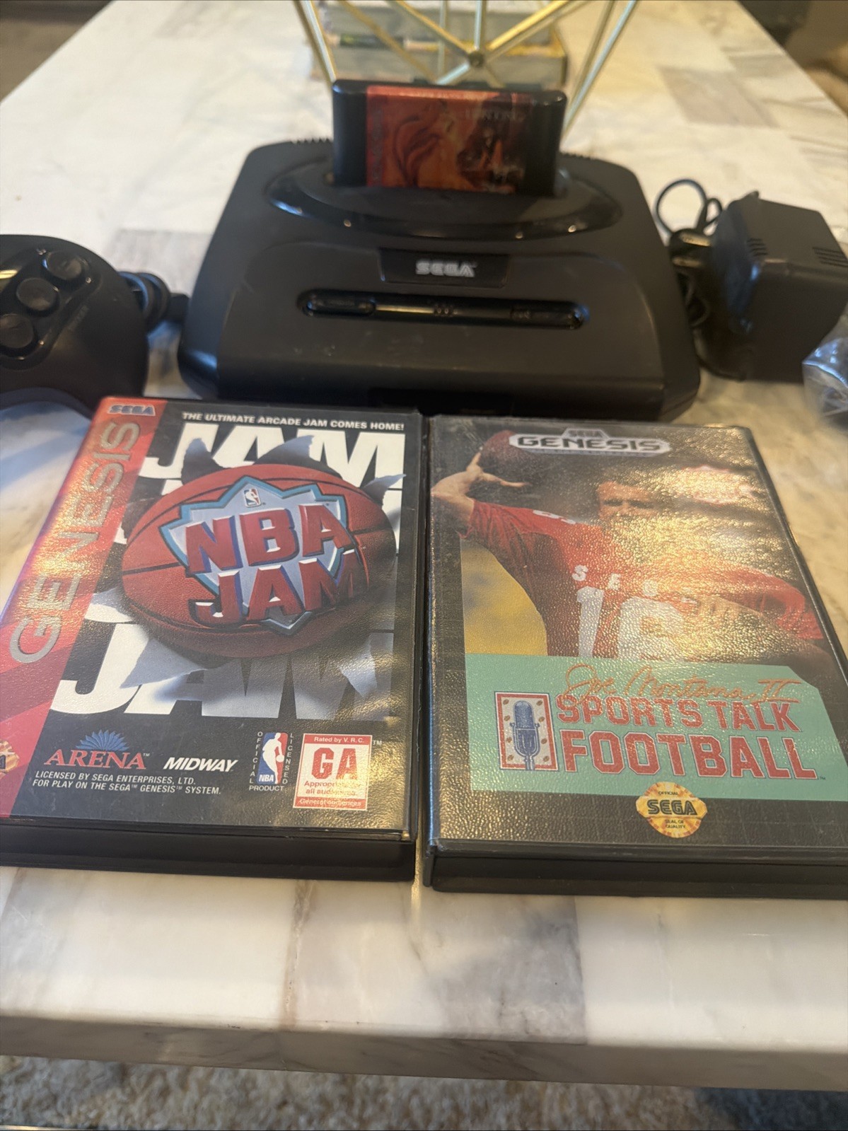 Sega Genesis Model 2 Console System Bundle Cords Controller Lion King, NBA JAM