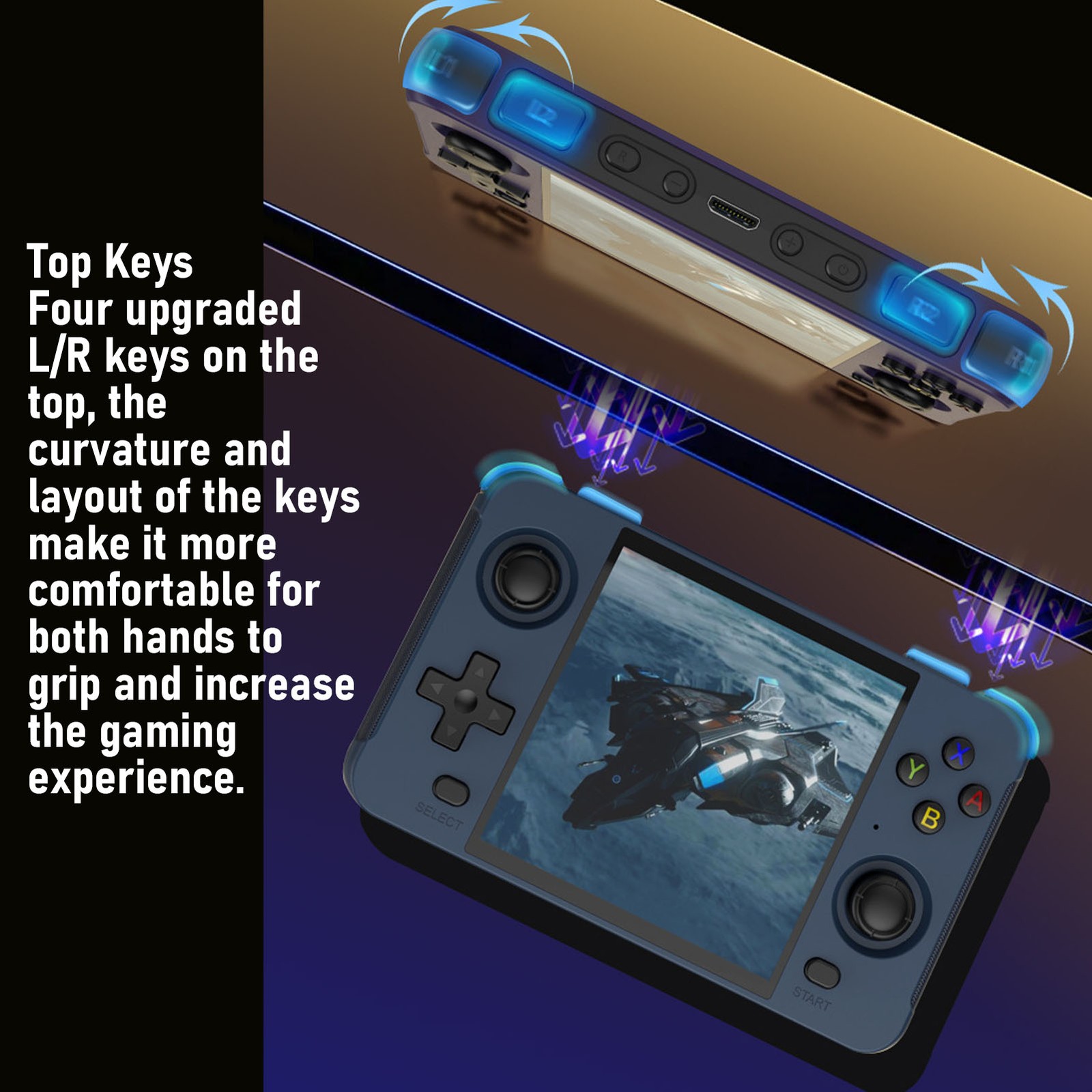 Handheld Game Console 4 Inch IPS Screen Quad Core Portable Retro Video Game DZXN