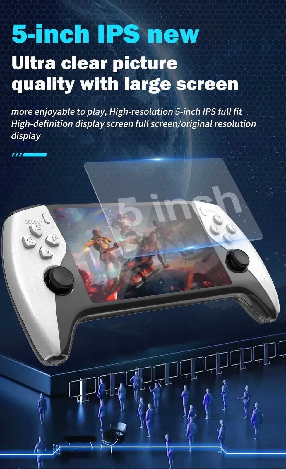 5 Inch IPS HD Retro Handheld Game Console SF3500 in 20000 game Support Multi-Sys